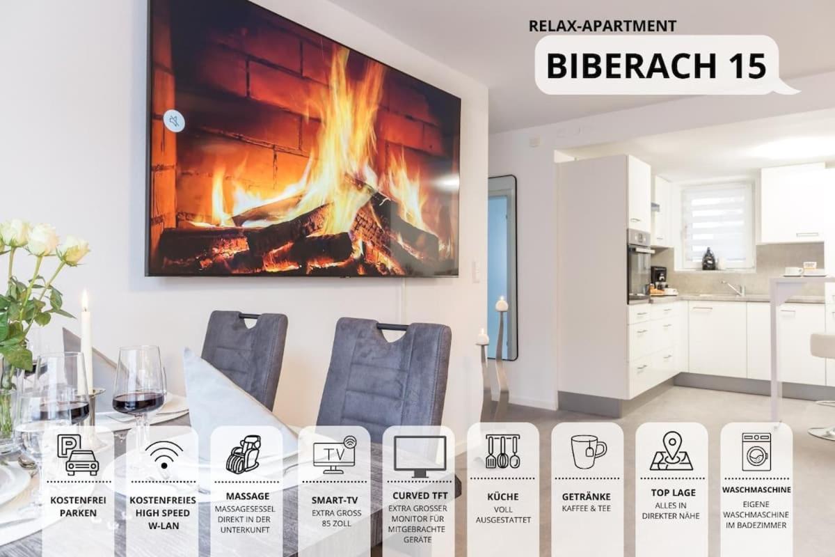 Relaxapartment 15 Massagesessel Smarttv Kueche บีเบอราค อันแดร์ ริสส์ ภายนอก รูปภาพ